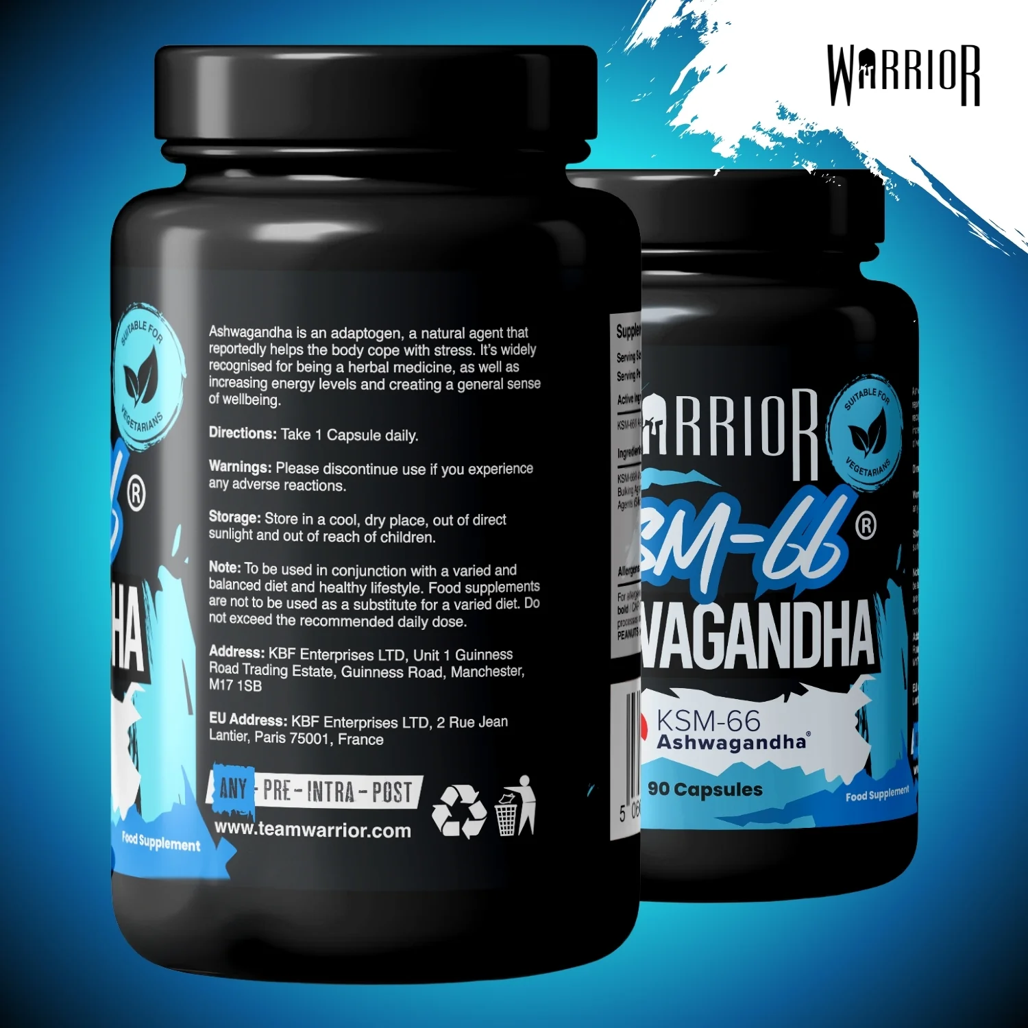 Warrior Ashwagandha 300mg – Stress Relief, Testosterone & Recovery Support | 90 Capsules (UK Made) - Image 8