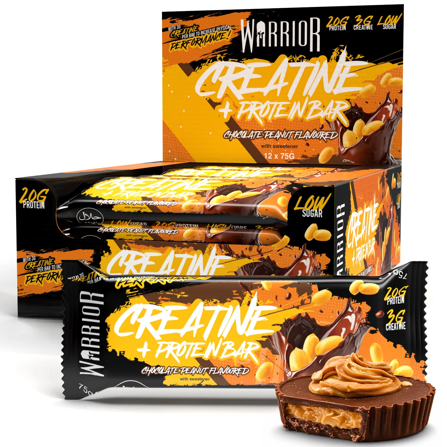Warrior Creatine Protein Bars - 12 Bars - Strength + Muscle + Recovery - Image 3