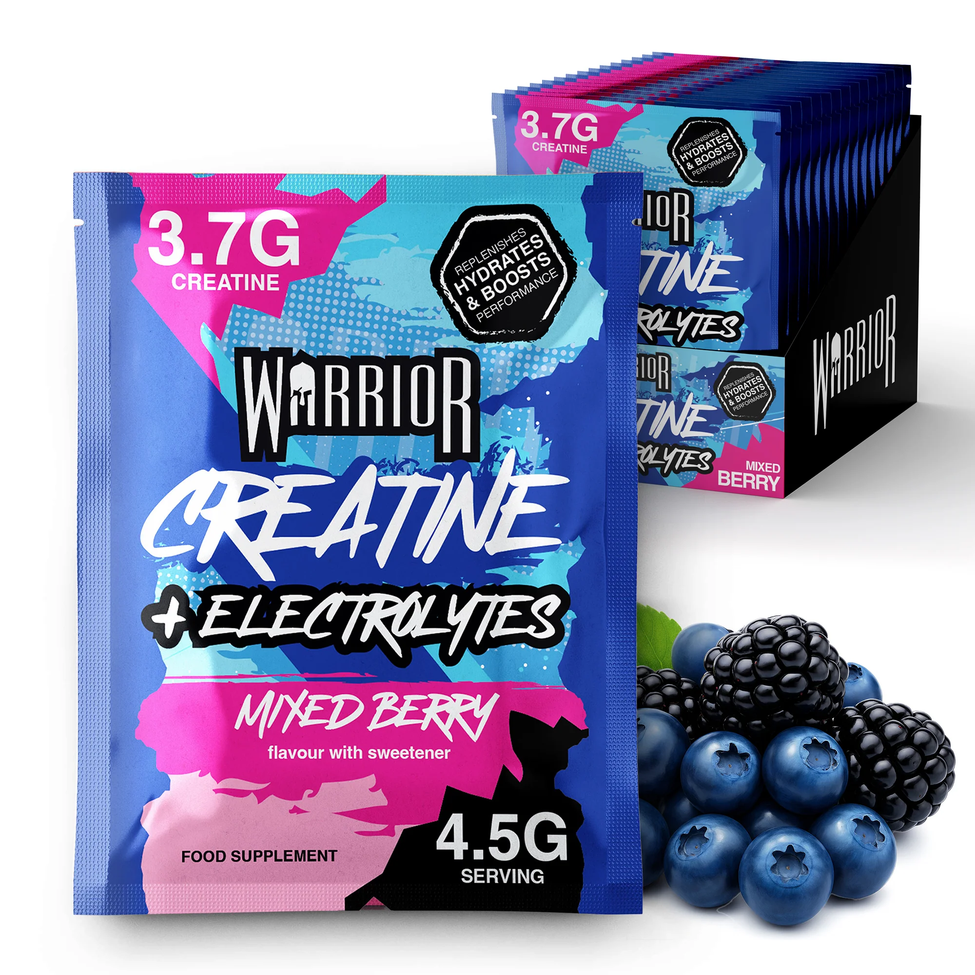Warrior Creatine Plus Electrolytes – 15 Sachet Pack (30 Servings)