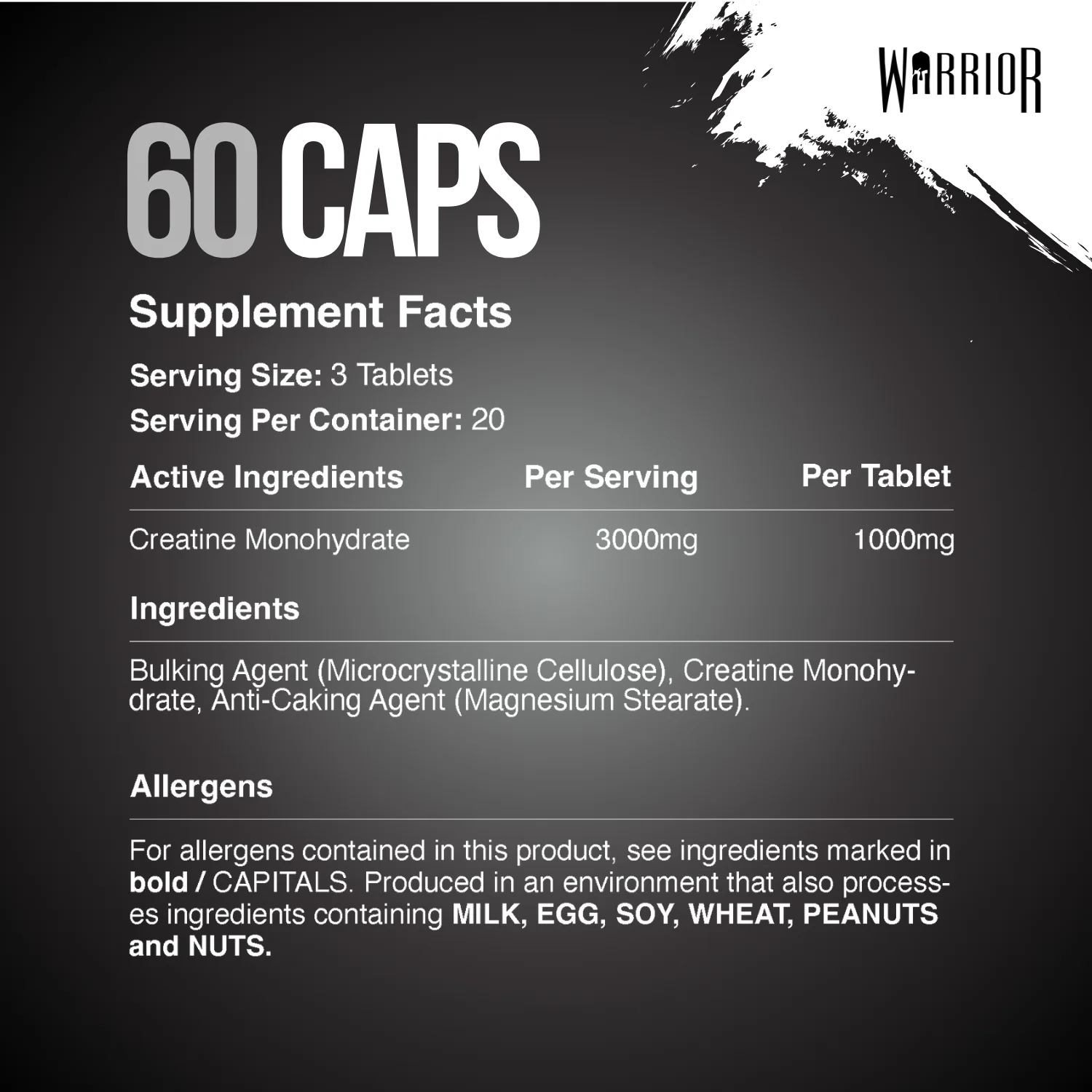 Warrior Creatine Monohydrate Tablets | 60 Tablets | 180 Tablets - Image 10
