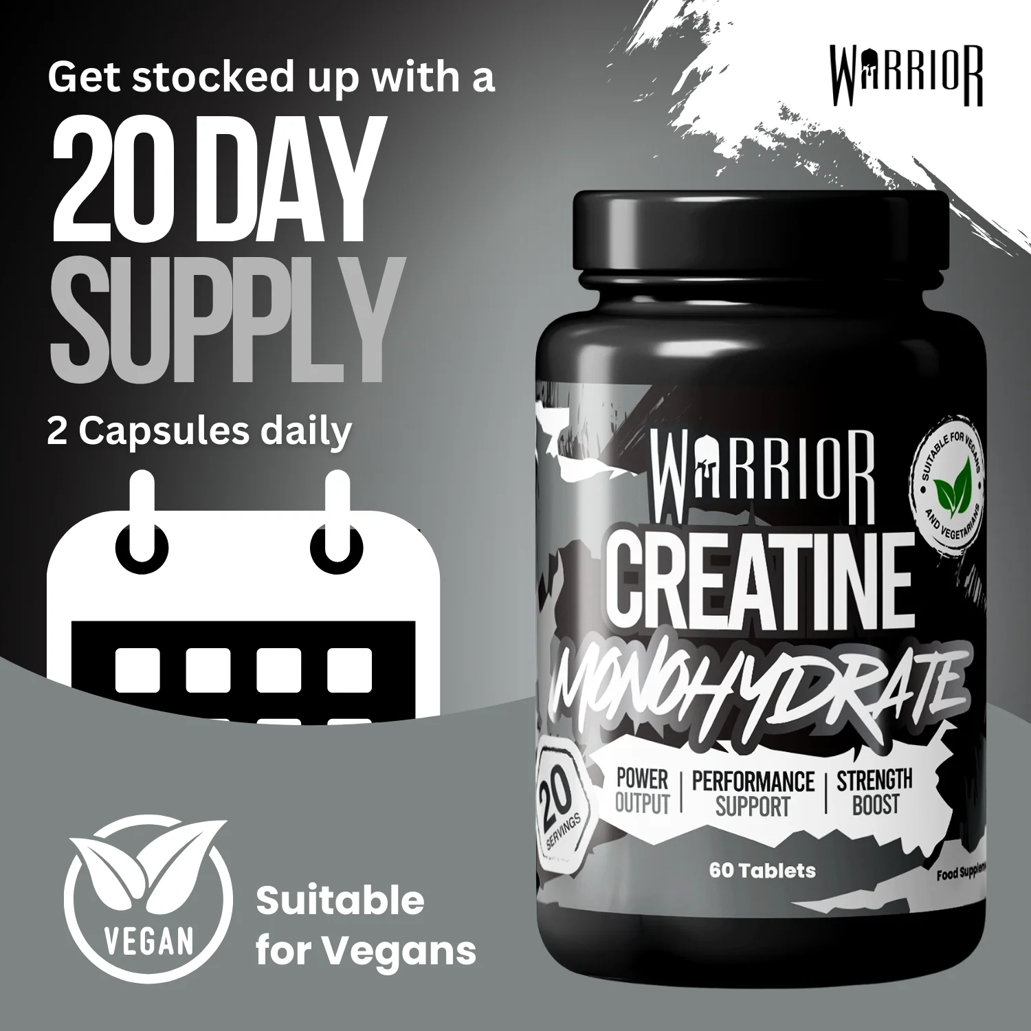 Warrior Creatine Monohydrate Tablets | 60 Tablets | 180 Tablets - Image 5