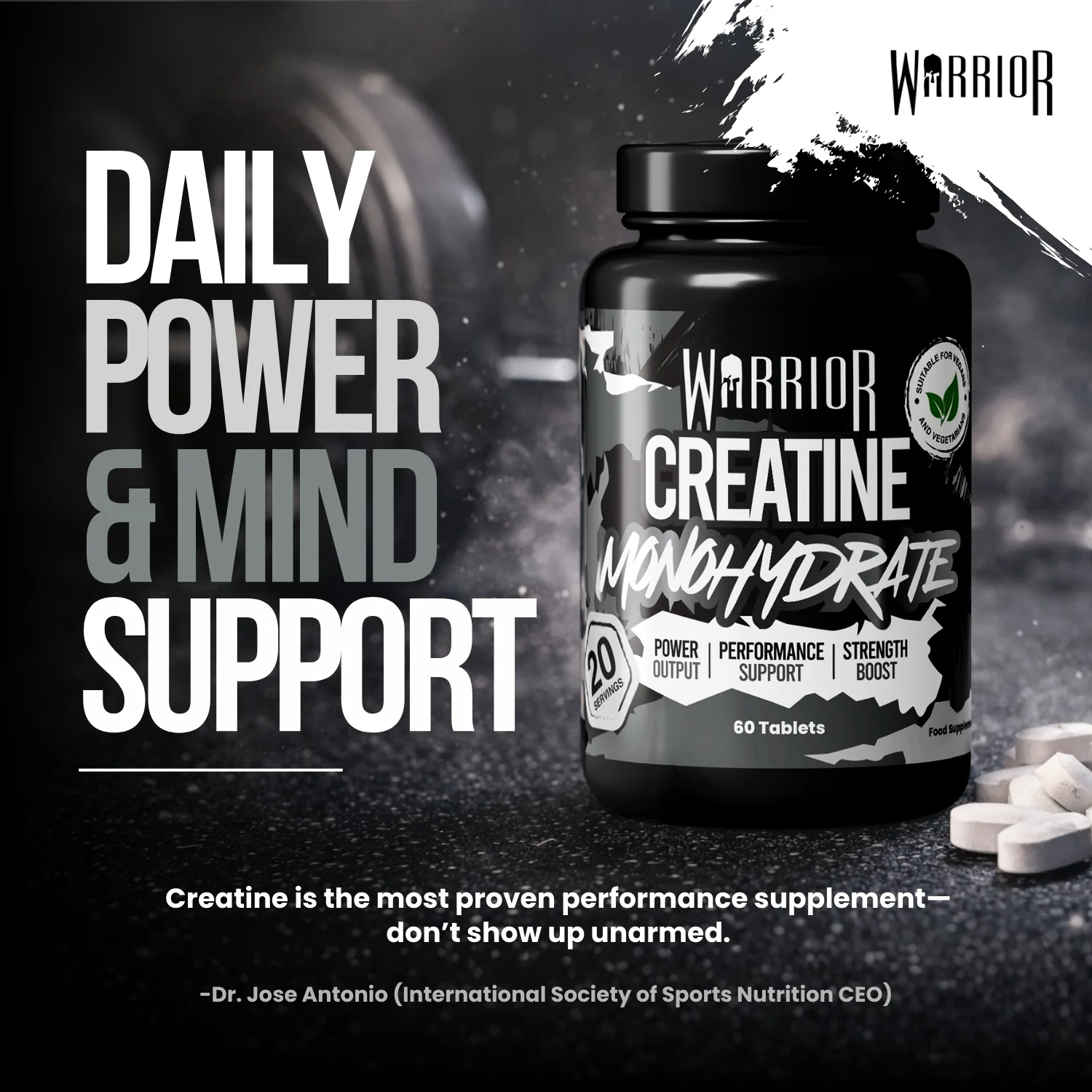 Warrior Creatine Monohydrate Tablets | 60 Tablets | 180 Tablets - Image 7