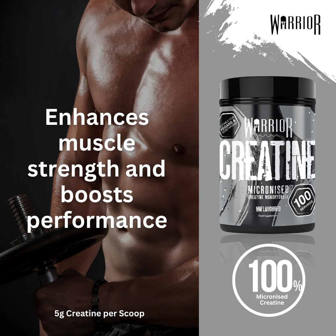 Warrior Creatine Monohydrate Powder - 500g - Image 6