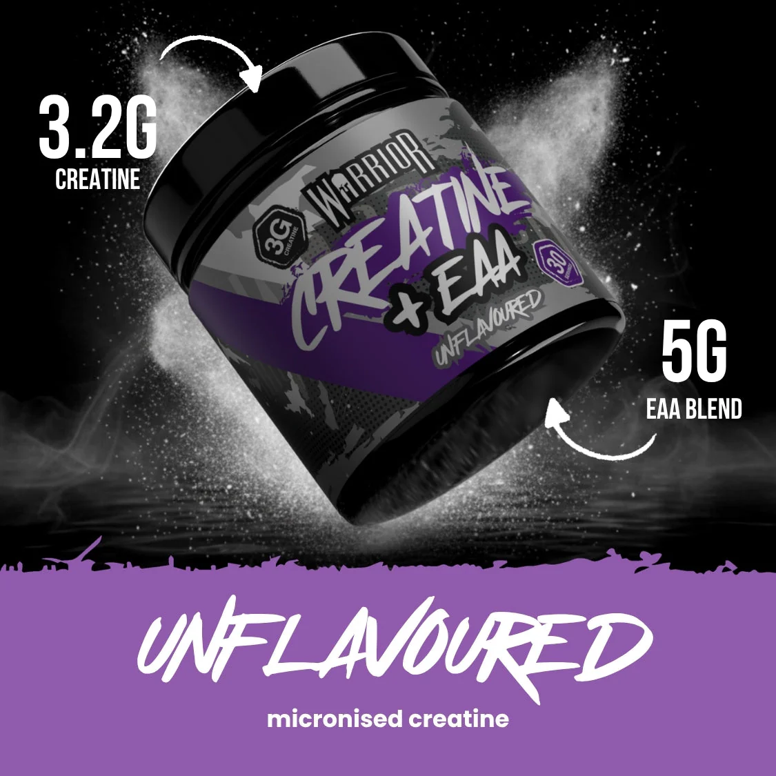 Warrior Creatine Plus EAA (Unflavoured) - Image 2