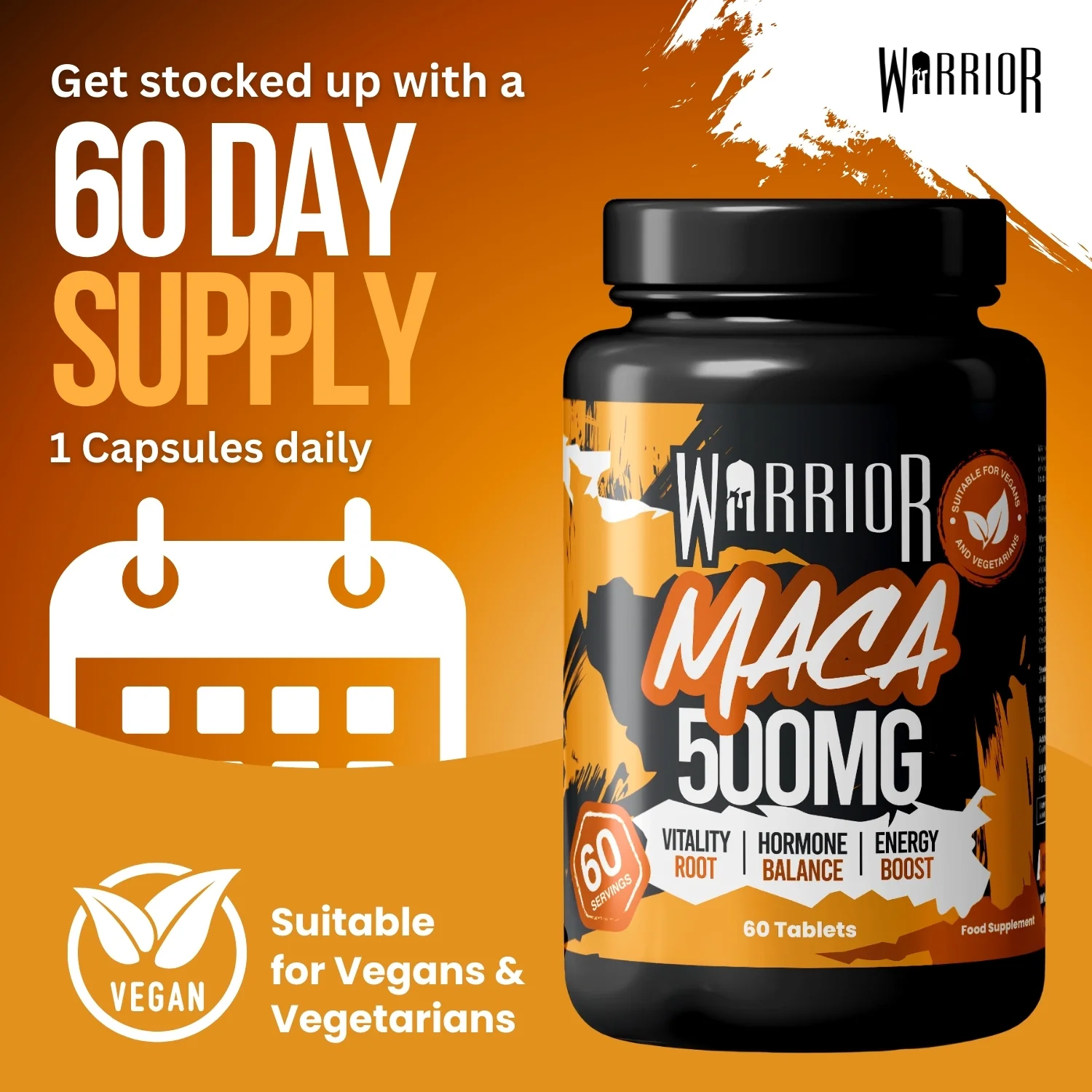 Warrior Maca – 500mg Capsules (60 Caps) | Natural Vitality, Hormone Balance & Performance Support - Image 4