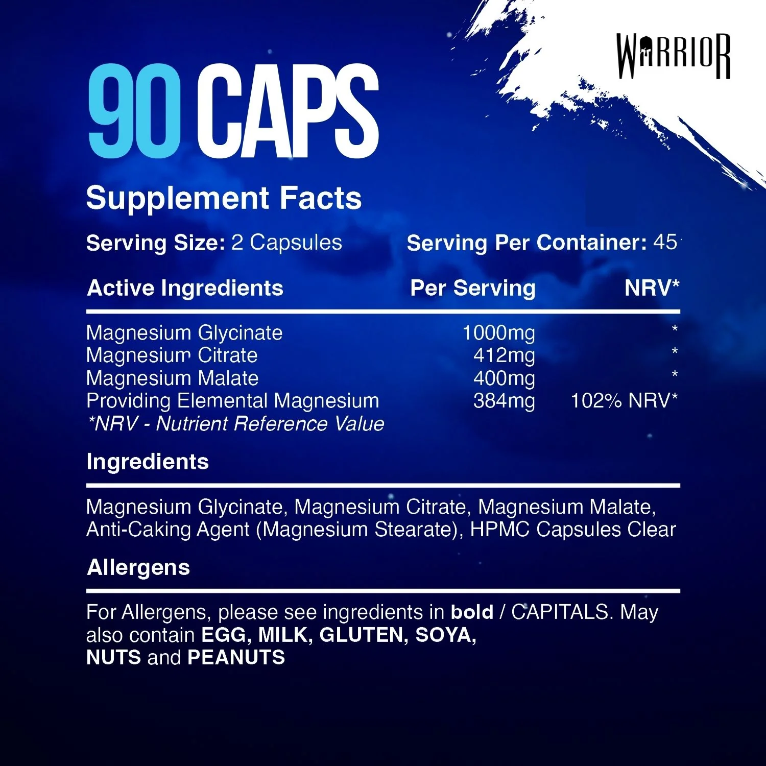 Warrior Magnesium Glycinate 3-in-1 Capsules - Image 6