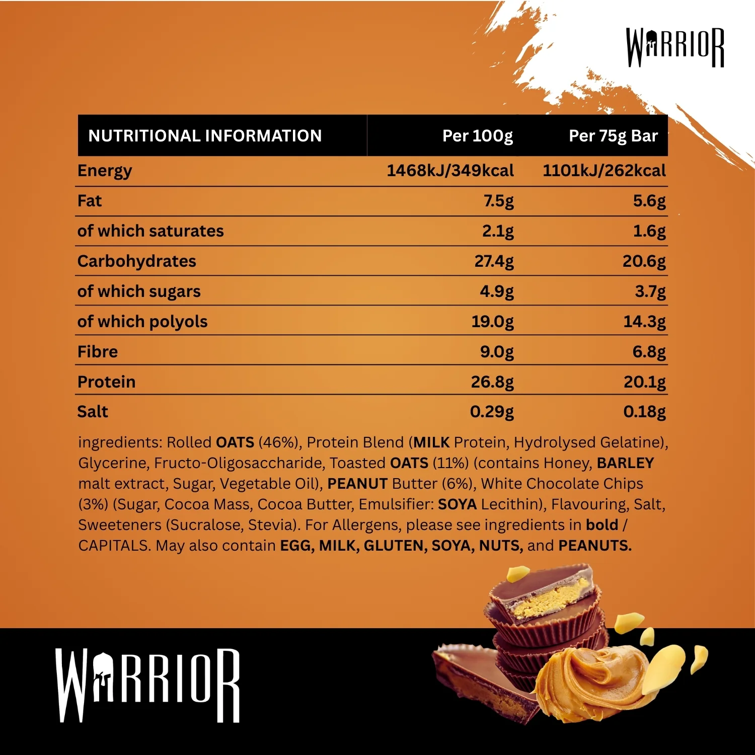 Warrior RAW Protein Bar - 24 x 75g Bars - Image 11