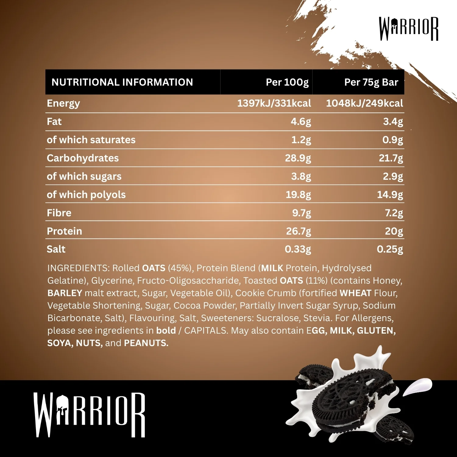 Warrior RAW Protein Bar - 24 x 75g Bars - Image 13