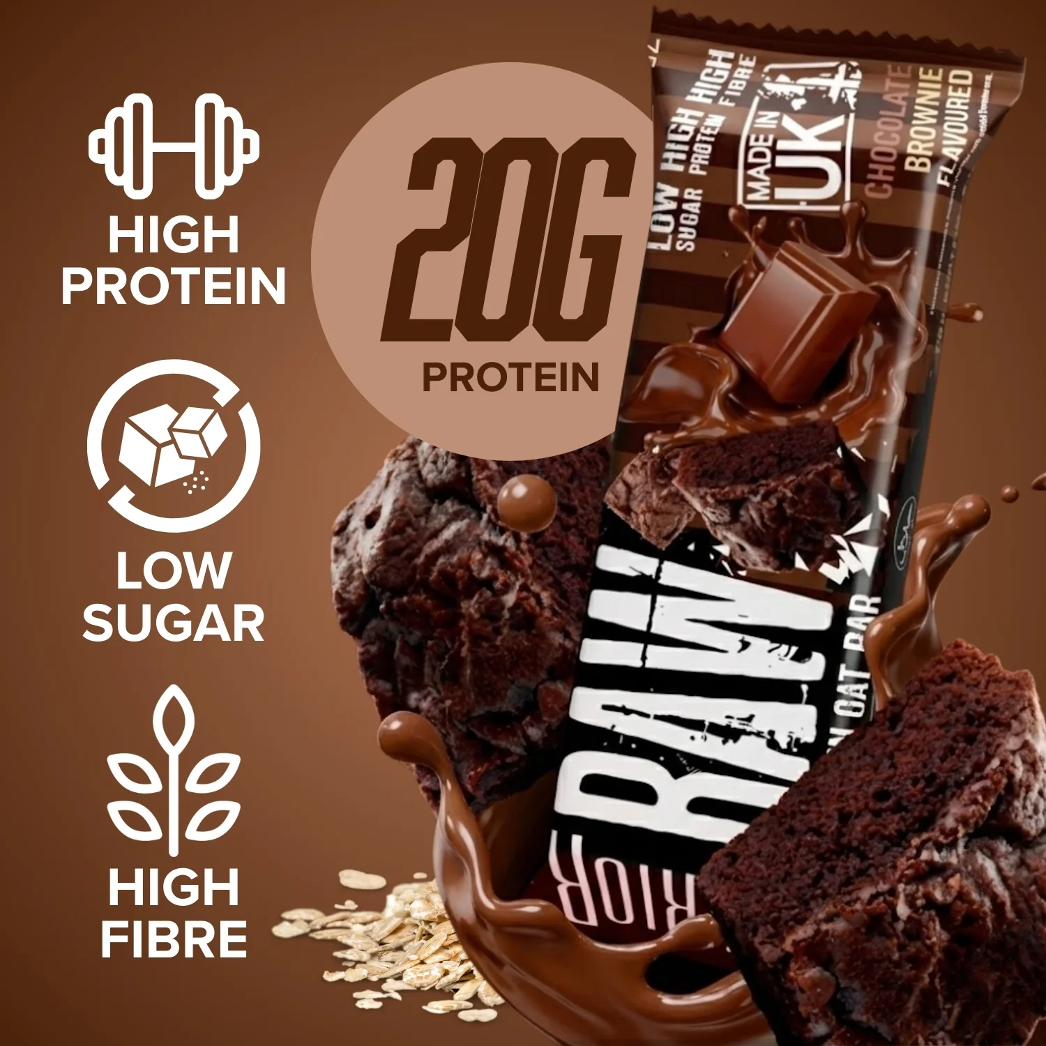 Warrior RAW Protein Bar - 24 x 75g Bars - Image 2