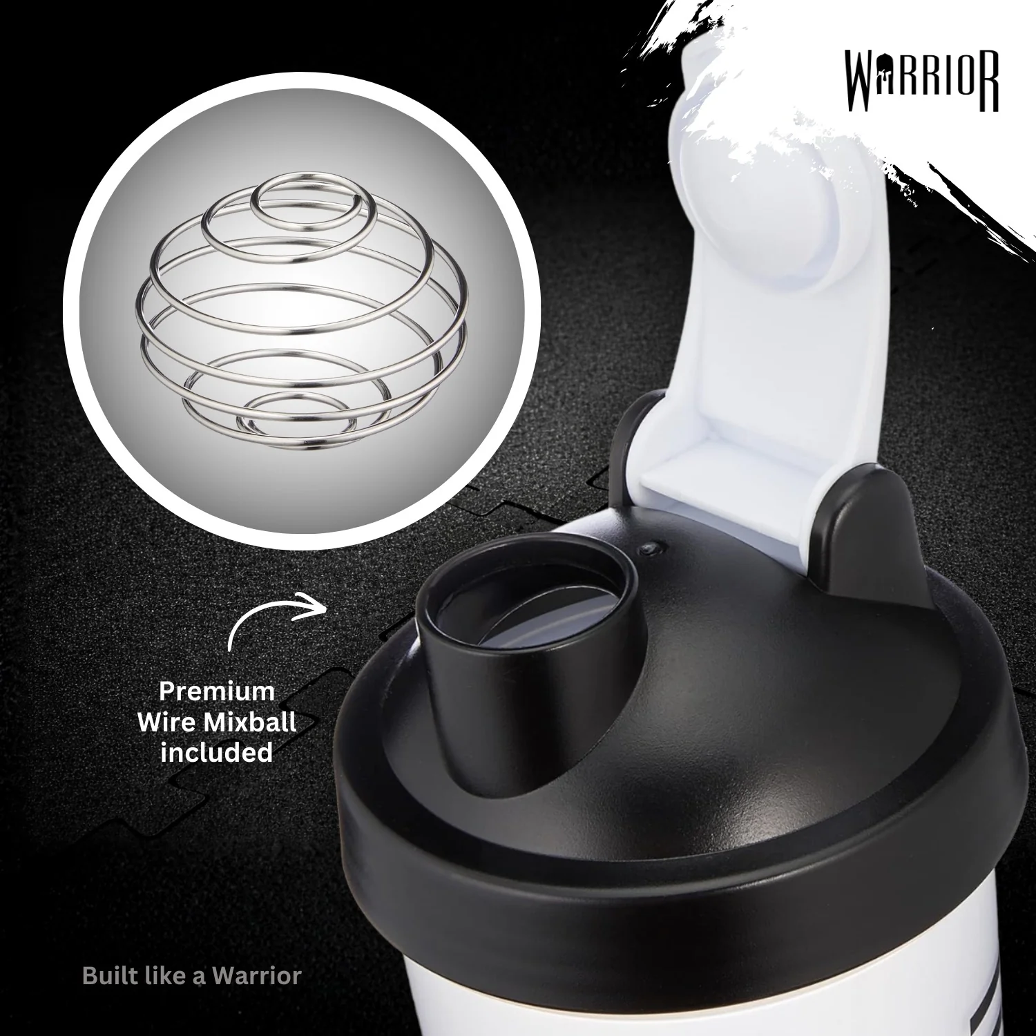 Warrior Shaker – 600ml | Premium Leak-Proof Protein Shaker Bottle - Image 2