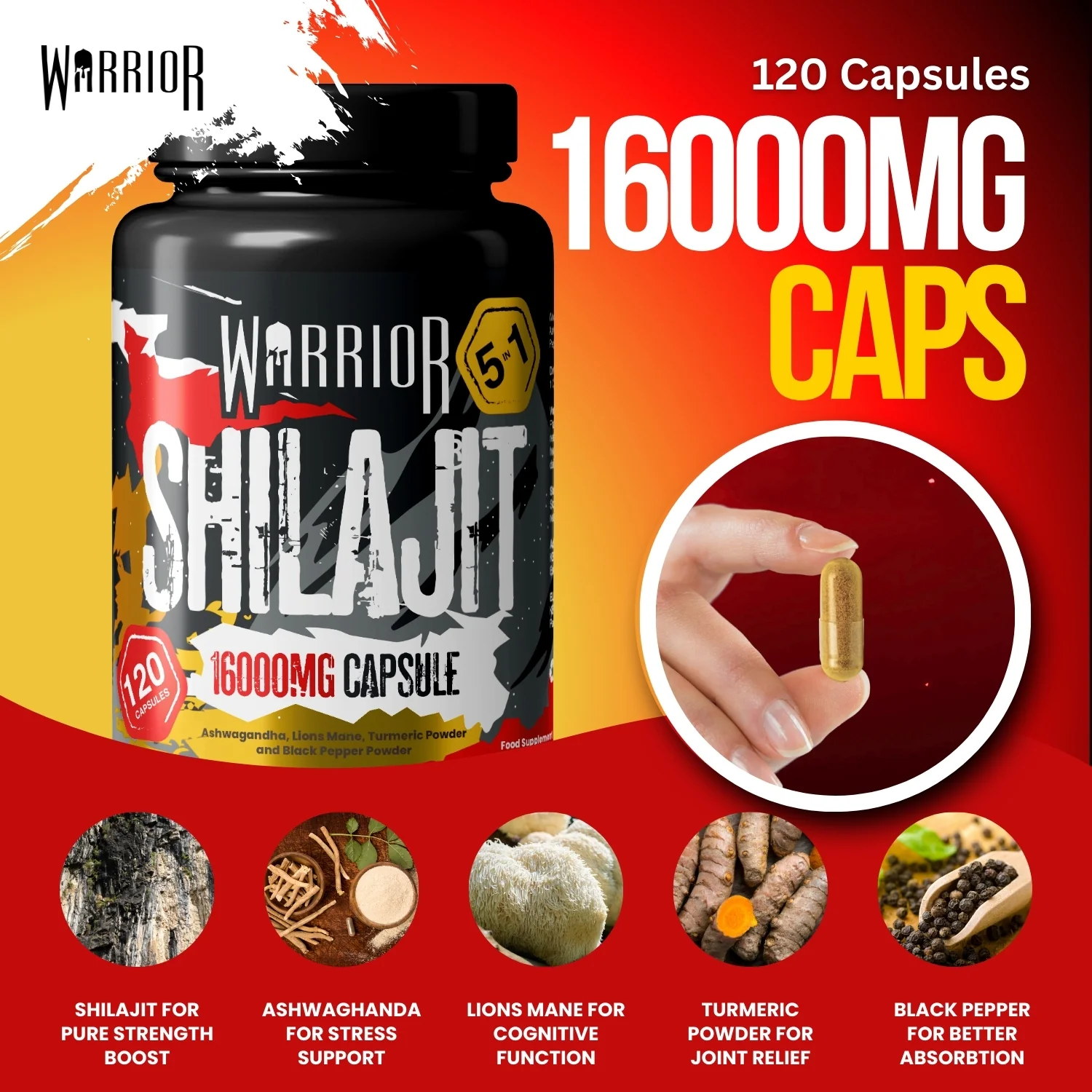 Warrior SHILAJIT Capsules - 120 Caps - Image 3